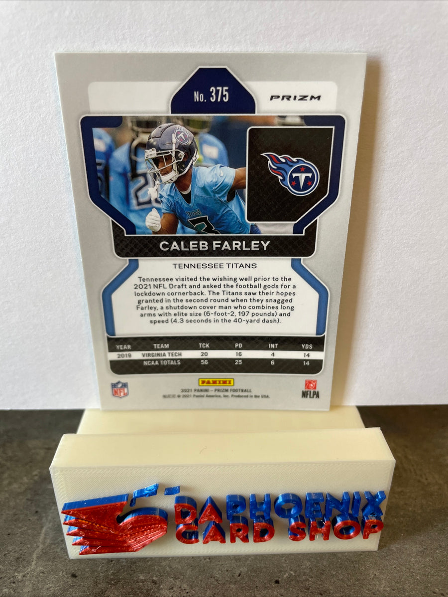 2021 Panini Prizm Red White Blue Caleb Farley RC Tennessee Titans #375