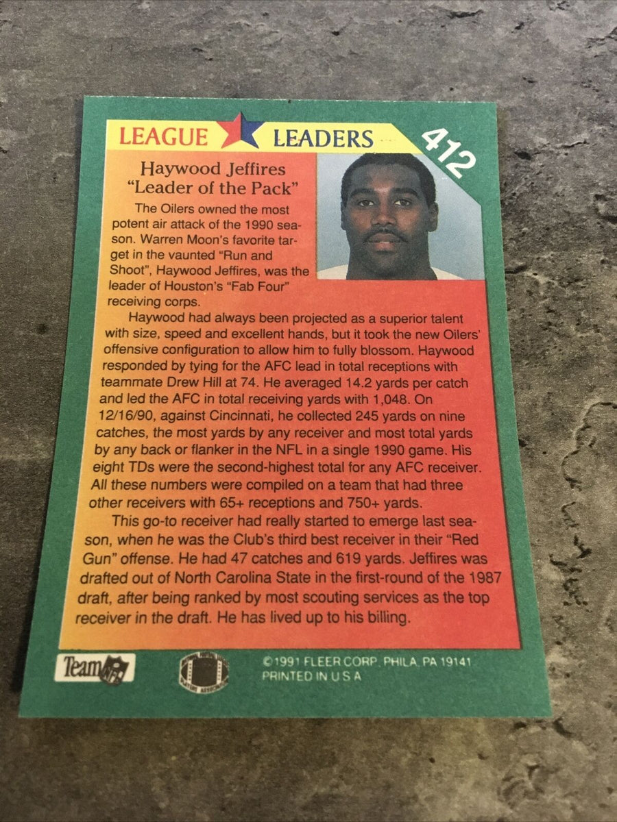 Haywood Jeffires Oilers 1991 Fleer League Leaders #412 – DA PHOENIX CARD  SHOP