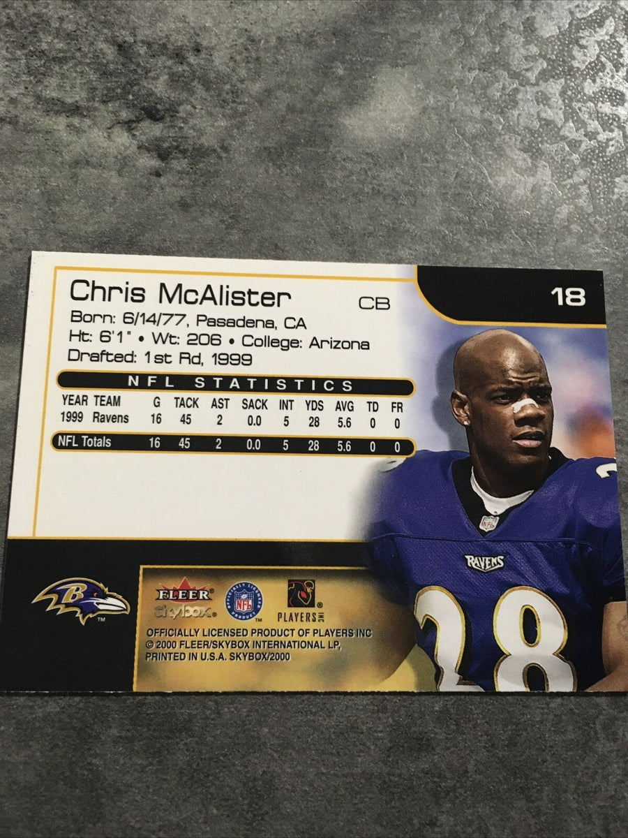 Chris McAlister Ravens 2000 Skybox #18 – DA PHOENIX CARD SHOP