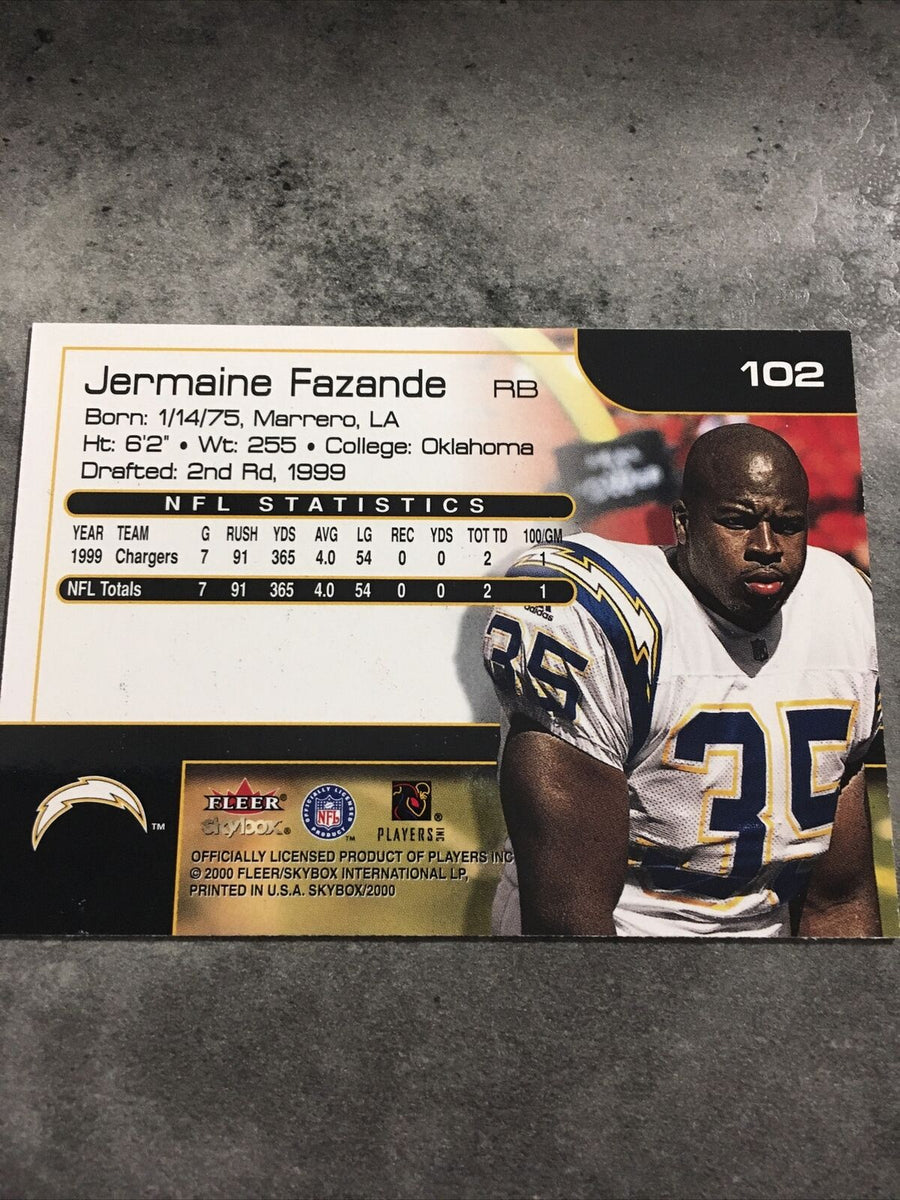 2000 PACIFIC REVOLUTION RED #82 JERMAINE FAZANDE 11/99 SAN DIEGO CHARGERS