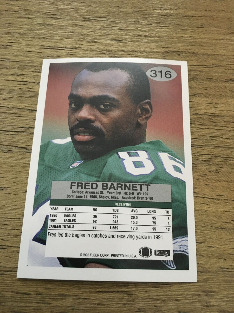 Fred Barnett Eagles 1992 Fleer #316 – DA PHOENIX CARD SHOP