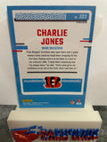 Charlie Jones Bengals 2023 Panini Donruss Optic Purple Shock Prizm Rookie#223