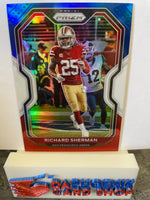 Richard Sherman  49ers 2020 Panini Prizm Red White & Blue Prizm #287