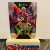 Trey Sermon  49ers 2021 Panini Select Silver Prizm Rookie #168