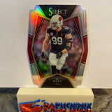 J.J. Watt Cardinals 2021 Panini Select Silver Die-Cut Prizm #103