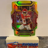 Derrick Gore Chiefs 2021 Panini Select Green & Yellow Die-Cut Prizm Rookie#284