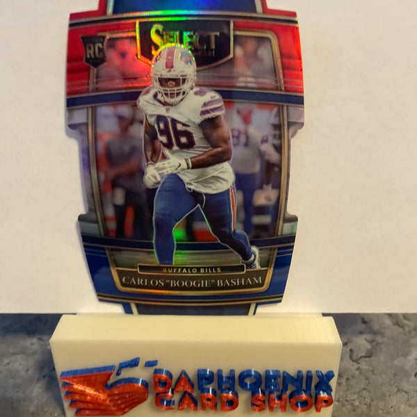 Carlos "Boogie" Basham  Bills 2021 Panini Select Red & Blue  Prizm Rookie #92