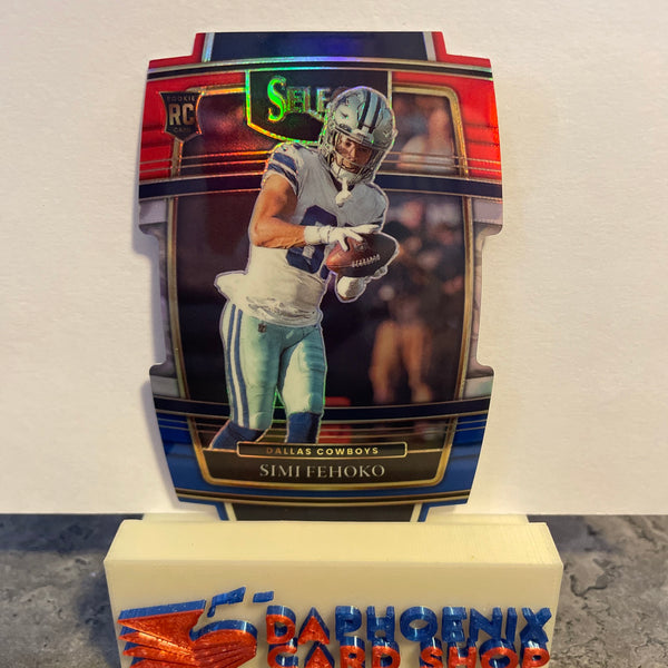 Simi Fehoko  Cowboys 2021 Panini Select Red & Blue Die-Cut  Prizm Rookie#83