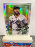 Starling Marte   Marlins 2021  Topps Chrome Prism Refractor #160