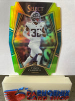 Tyson Campbell  Jaguars 2021 Panini Select Green & Yellow Die-Cut Prizm#189