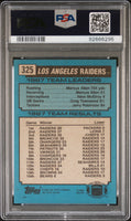 1988 Topps Raiders Team Ldrs Bo Jackson. #325 PSA 9