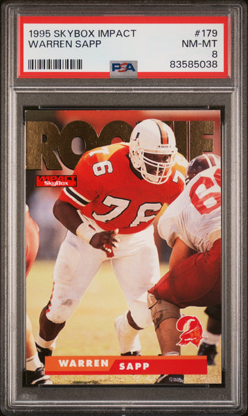 1995 Skybox Impact Warren Sapp Rookie #179 PSA 8