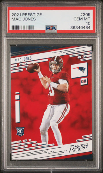 2021 Panini Prestige Mac Jones Rookie #205 PSA 10