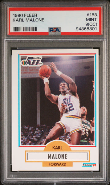 1990 Fleer Karl Malone #188 Oc PSA 9