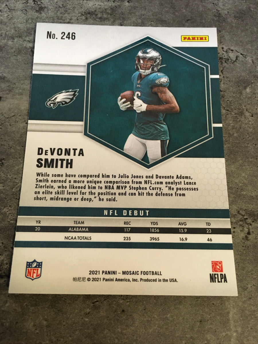 DeVonta Smith 2021 Panini Mosaic NFL Debut Rookie Card #246