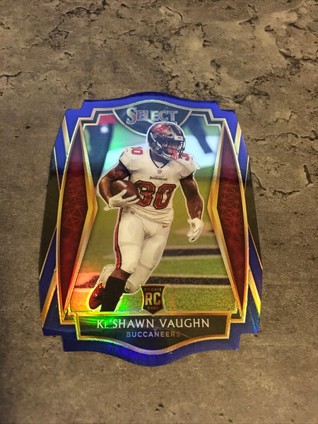 Ke'Shawn Vaughn  Buccaneers 2020 Panini Select Blue Die-Cut Prizm Rookie #173