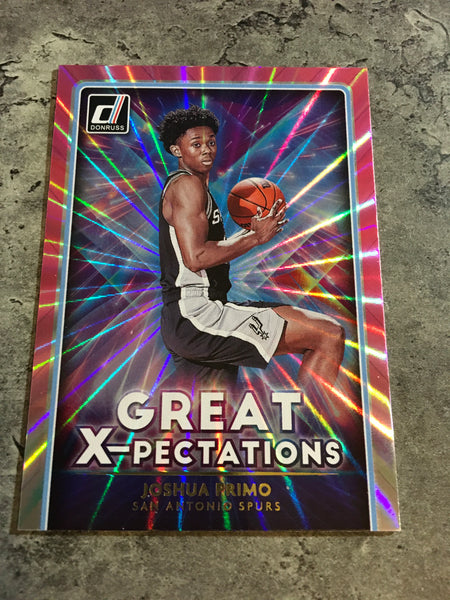 Joshua Primo  Spurs 2021-22 Donruss Great X-Pectations Rookie Holo Pink Laser #3