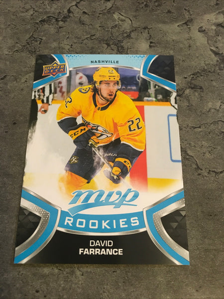 David Farrance  Predators 2021-22 Upper Deck MVP Rookie #230