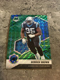 Derrick Brown Panthers 2021 Panini Mosaic Green Prizm #39