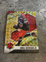 Odell Beckham Jr. Browns 2021 Panini Mosaic Reactive Yellow Prizm #54