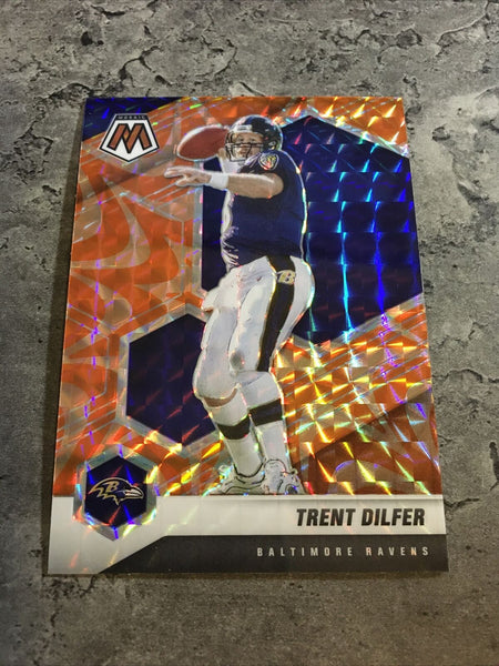 Trent Dilfer Ravens 2021 Panini Mosaic Reactive Orange Prizm #22