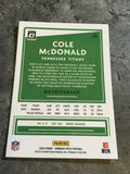 Cole McDonald Titans 2020 Panini Donruss Optic Rookie #148