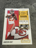 Kareem Hunt Chiefs 2018 Panini Contenders #53