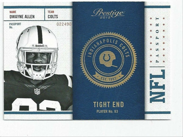 Dwayne Allen Colts 2012 Prestige NFL Passport #18