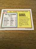 Ruben Sierra Rangers 1992 Topps All Star #403