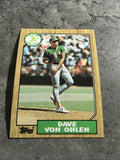 Dave Von Ohlen A's 1987 Topps #287