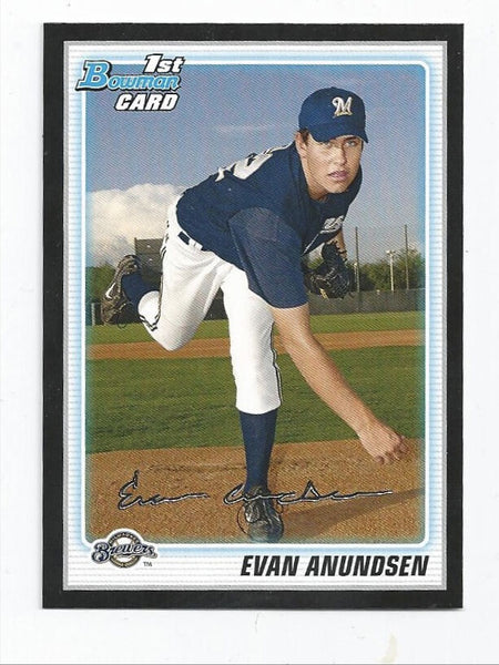 Evan Anundsen Brewers 2010 Bowman Prospects Black #BP67