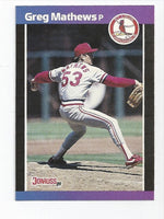 Greg Mathews Cardinals 1989 Donruss #281