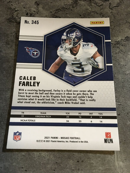 2021 Panini Mosaic Genesis CALEB FARLEY Rookie - Tennessee Titans