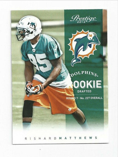 Rishard Matthews Dolphins 2012 Prestige Rookie #291