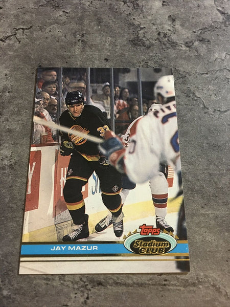 Jay Mazur Canucks 1991-92 Topps Stadium Club #272