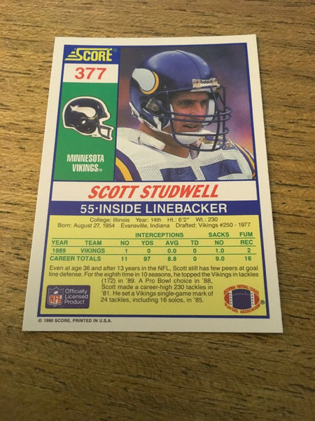 Scott Studwell Vikings 1990 Score #377 – DA PHOENIX CARD SHOP