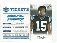 Joe Adams Panthers 2012 Prestige NFL draft Ticket Rookie #21