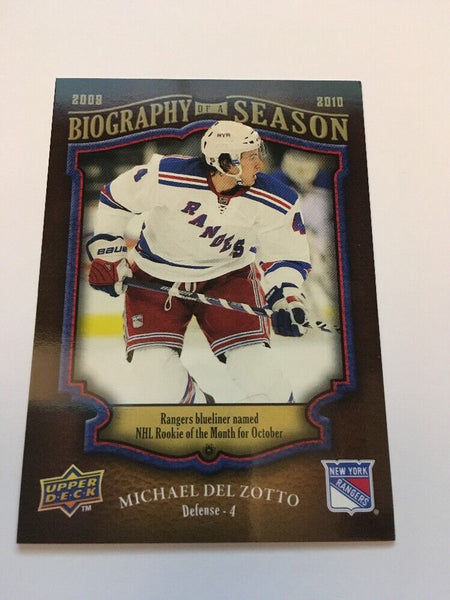 Michael Del Zotto Rangers 2009-2010 UD Biography Of A Season #BOS10