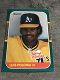 Luis Polonia A's 1987 Donruss The Rookies #25