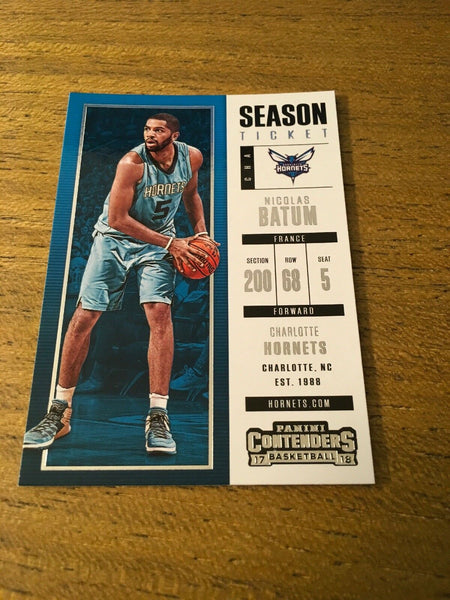 Nicolas Batum Hornets 2017-2018 Panini Contenders #97