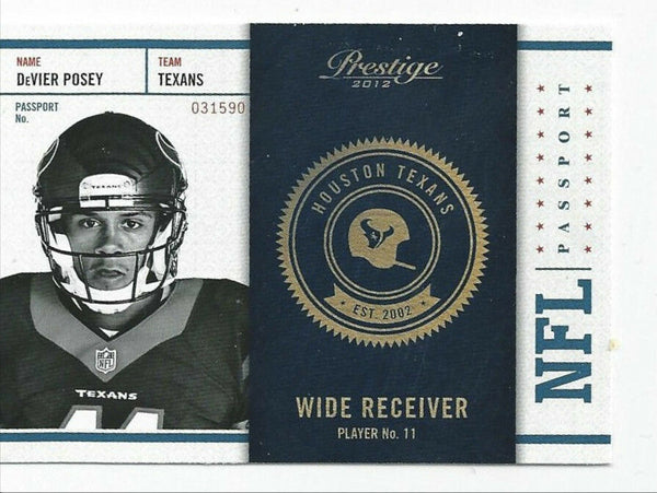 DeVier Posey Texans 2012 Prestige NFL Passport Rookie #17