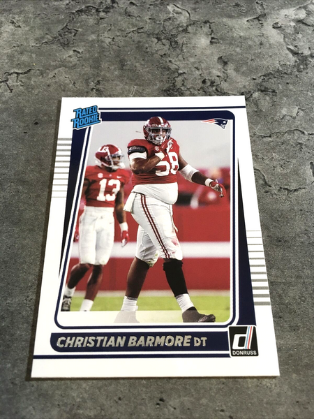 Christian Barnmore Patriots 2021 Panini Donruss Rated Rookie #349