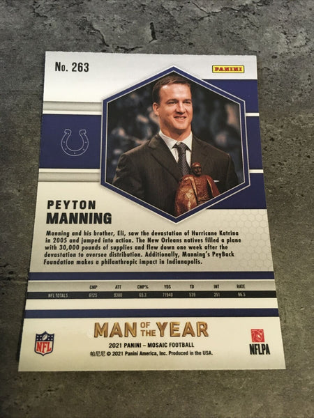 Peyton Manning Indianapolis Colts Signed 2021 Panini #56 Football Card –