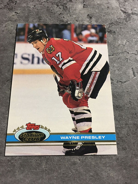 Wayne Presley Blackhawks 1991-92 Topps Stadium Club #215