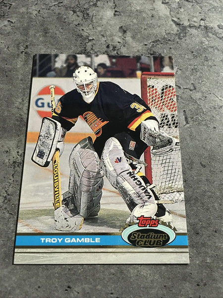 Troy Gamble Canucks 1991-92 Topps Stadium Club #218