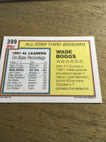 Wade Boggs Red Sox 1992 Topps All Star#399