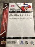 Brendan Gallagher Canadiens 2015-2016 Upper Deck #357